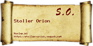 Stoller Orion névjegykártya